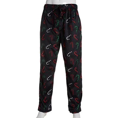 Mens Preswick & Moore(R) Candy Cane Silky Fleece Pajama Pants