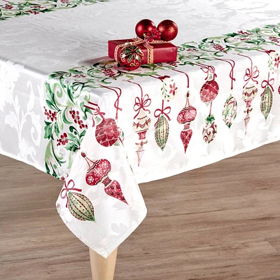 Holiday Trim Jacquard Tablecloth