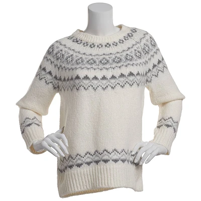 Womens Calvin Klein Long Sleeve Fair Isle Crew Neck Sweater