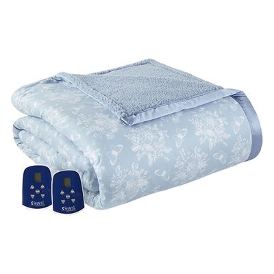 Micro Flannel(R) Reverse to Sherpa Toile Heated Blanket