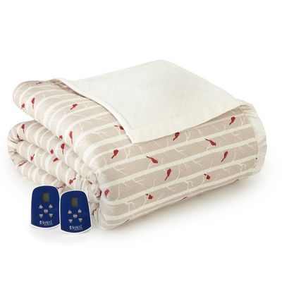 Micro Flannel(R) Cardinals Electric Heated Blanket