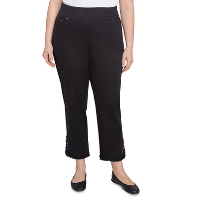 Plus Size Ruby Rd. Monochrome Moment Pull On Denim Jeans