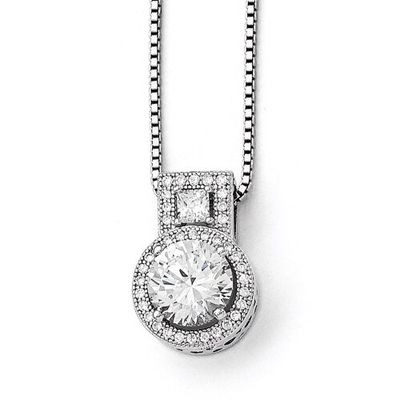 Sterling Silver & CZ Pendant Necklace