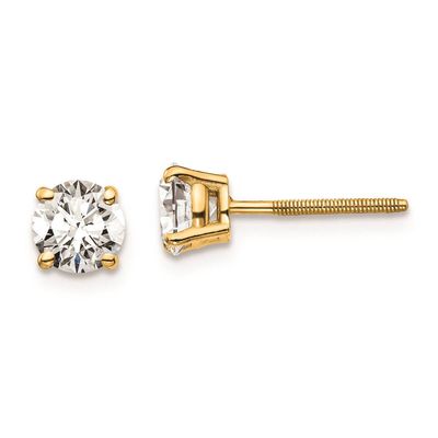 Pure Fire 14kt. Gold 1ctw. Certified Diamond Screw Back Earrings