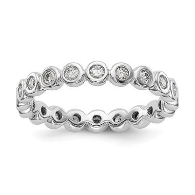 Endless Affection(tm) White Gold Bezel Set Eternity Band