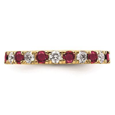 Pure Fire 14kt. Yellow Gold Lab Created Ruby Eternity Band