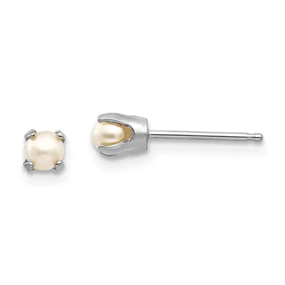 Gemstone Classics(tm) White Gold 3mm. Pearl Stud Earrings