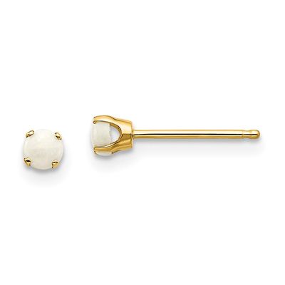 Gemstone Classics(tm) Yellow Gold 3mm. Opal Stud Earrings