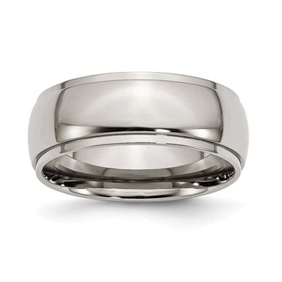 Mens Endless Affection(tm) Engravable Ridged Edge Wedding Band