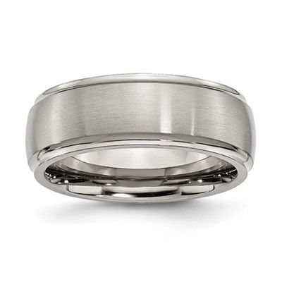 Mens Endless Affection(tm) 8mm Ridged Edge Dome Shaped Band