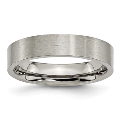 Mens Endless Affection(tm) Titanium Flat 5mm Brushed Wedding Band