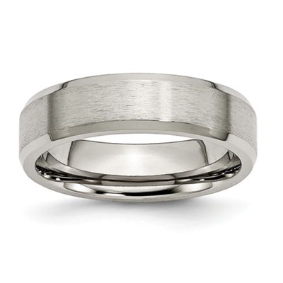 Mens Endless Affection(tm) Titanium 6mm Beveled Edge Wedding Band