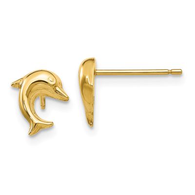 Gold Classics(tm) 14kt. Gold Small Dolphin Stud Earrings