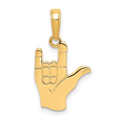 Gold Classics(tm) 14kt. I Love You Hand/Sign Language Pendant