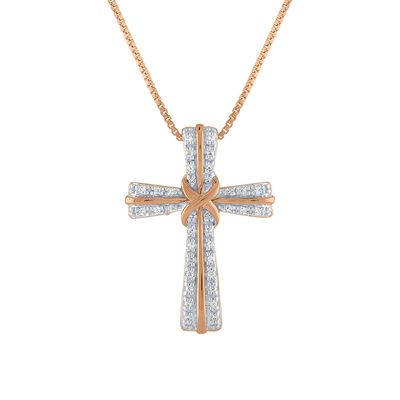 Diamond Classics(tm) Sterling Silver 1/10ctw. Cross Pendant