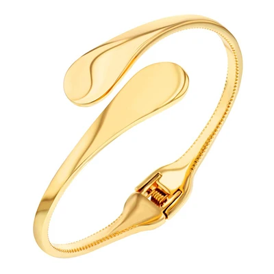 Design Collection Gold-Tone CZ Teardrop Cuff Bracelet