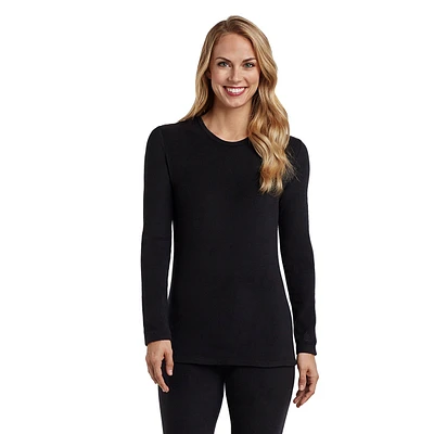 Womens Cuddl Duds(R) Fleecewear with Stretch Long Sleeve Crew Top