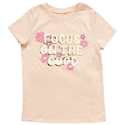 Girls (7-12) BTween(R) Short Sleeve Focus On The Good Foil Tee