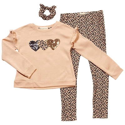 Girls (7-12) BTween(R) Drop Shoulder Sweatshirt & Leopard Leggings