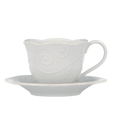 Lenox(R) French Perle White(tm) Cup and Saucer Set