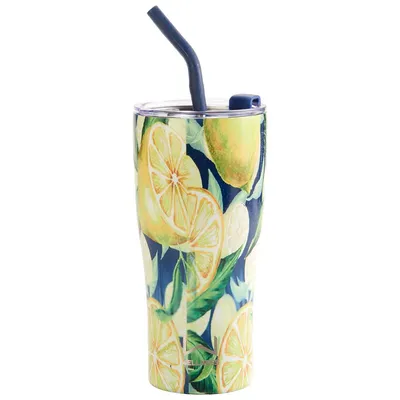 30oz. Stainless Steel Tumbler with Straw