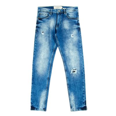 Young Mens akademiks(R) 5 Pocket Rip Repair Denim Jeans