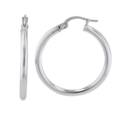 Sterling Silver Round Hoop Earrings