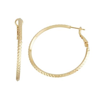 Fine Faux Gold Plated Triangle Double Hoop Earrings