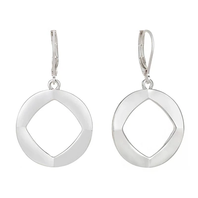 Gloria Vanderbilt Silver-Tone Open Circle Drop Earrings