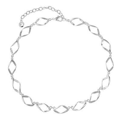 Gloria Vanderbilt Silver-Tone & Crystal Wave Link Collar Necklace