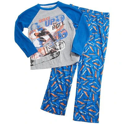 Boys Sleep On It(R) Wake Up And Roll Pajama Set - Blue/Grey