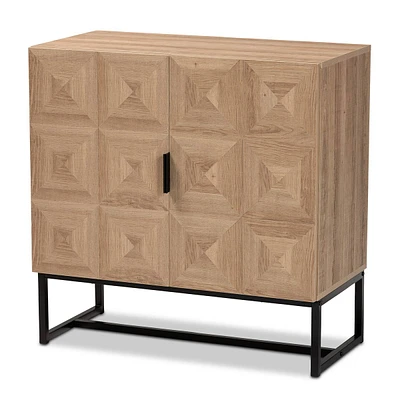 Baxton Studio Darien Brown Wood 2-Door Storage Cabinet