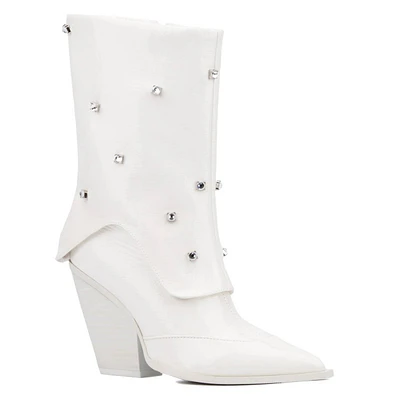 Womens Olivia Miller Bling Western Ankle Boots