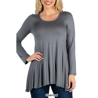 Womens 24/7 Comfort Apparel Long Sleeve Solid Tunic