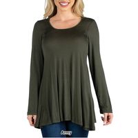 Womens 24/7 Comfort Apparel Long Sleeve Solid Tunic