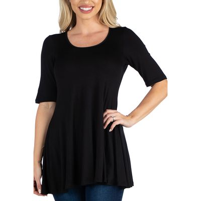 Womens 24/7 Comfort Apparel Elbow Sleeve Swing Tunic