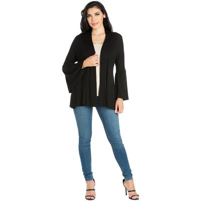 Womens 24/7 Comfort Apparel Bell Sleeve Blared Cardigan