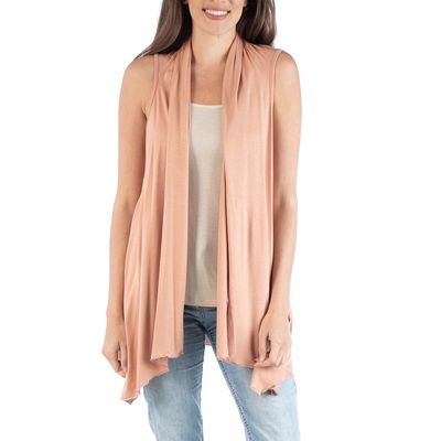 Womens 24/7 Comfort Apparel Draped Sleeveless Cardigan