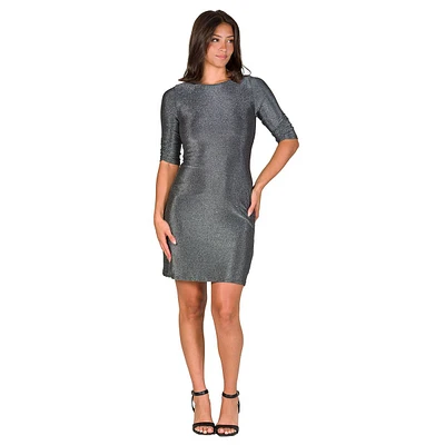 Womens 24/7 Comfort Apparel Shimmer Bodycon Mini Party Dress