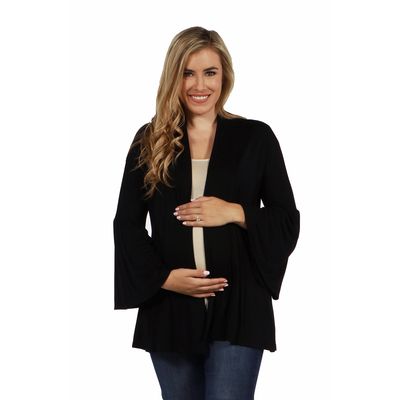 Womens 24/7 Comfort Apparel Bell Sleeve Flared Maternity Cardigan