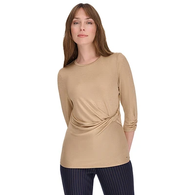 Womens Tommy Hilfiger Long Sleeve Gold Wrap Front Blouse