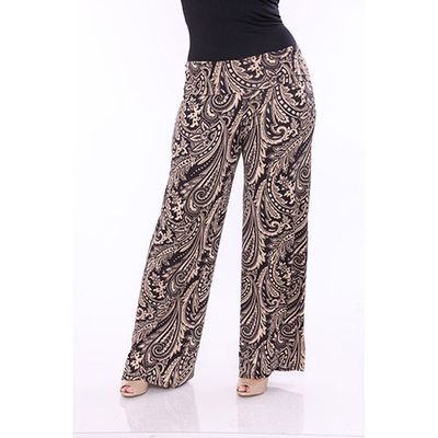 Plus Size White Mark Print Style Palazzo Pants