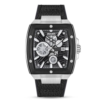 Mens Ducati Corse Dress Sport Leather Strap Watch - DTWGB000070