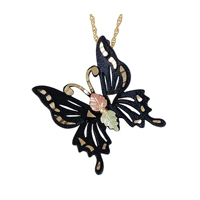 Gold Classics(tm) Black Hills Gold Butterfly Pendant Necklace