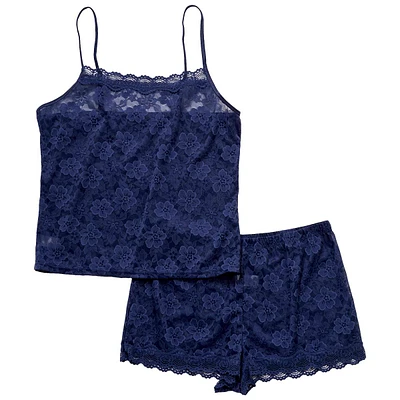 Womens Spree Intimates Lace Cami Short Set