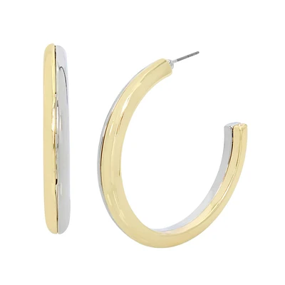 Steve Madden Large Two-Tone Chunky Hoop Earrings