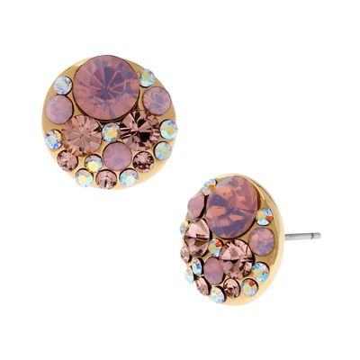 Betsey Johnson Pink Crystal Stud Earrings