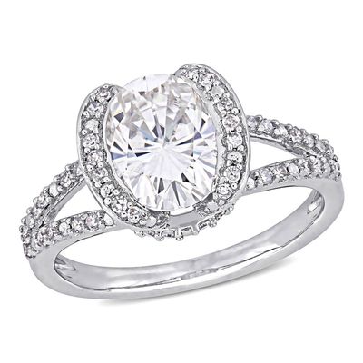Diamond Classics(tm) Oval Cut Split Shank Engagement Ring