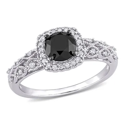 Radiant Rainbow(tm) 10kt. White Gold Diamond Engagement Ring