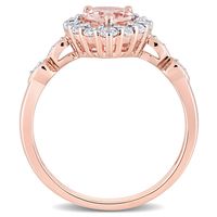 Gemstone Classics(tm) 10kt. Rose Gold Teardrop Halo Ring